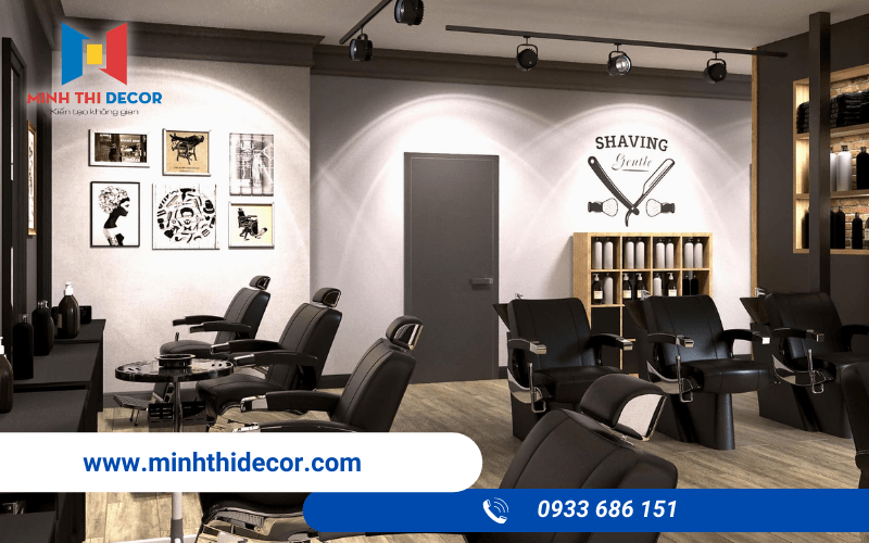 thiết kế salon tóc nam
