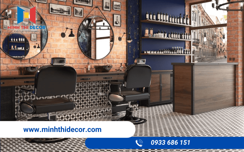 thiết kế salon tóc nam
