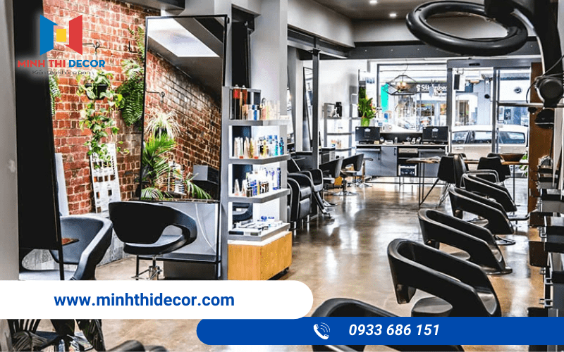 thiết kế salon tóc nam