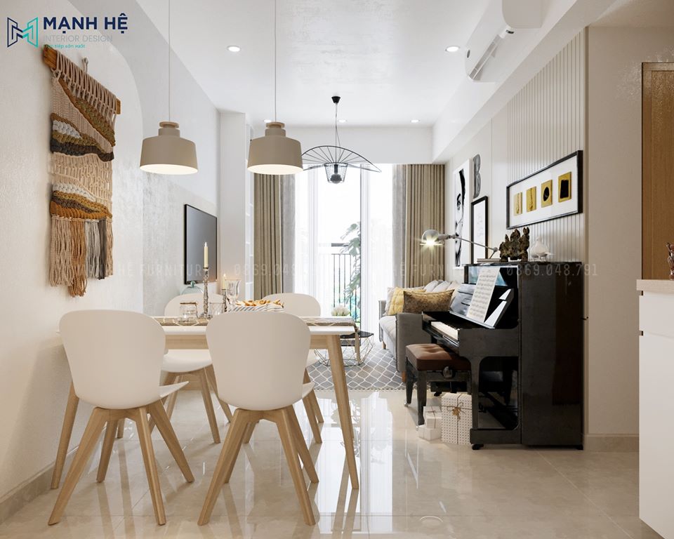 phòng khách liền bếp