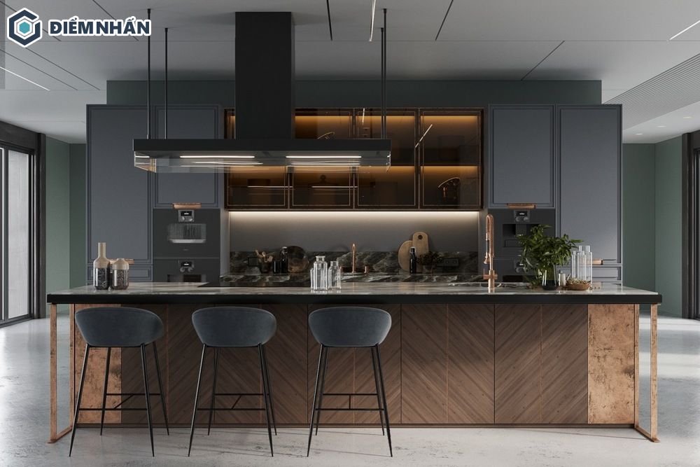 Bếp được thiết kế sang trọng như ở nhà hàng năm sao