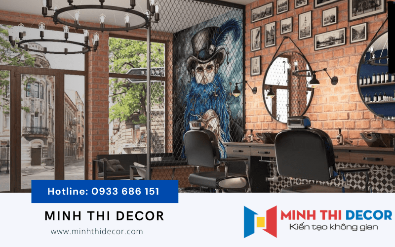 thi công tiệm tóc nam
