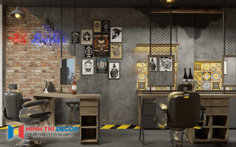 thiết kế nội thất barbershop