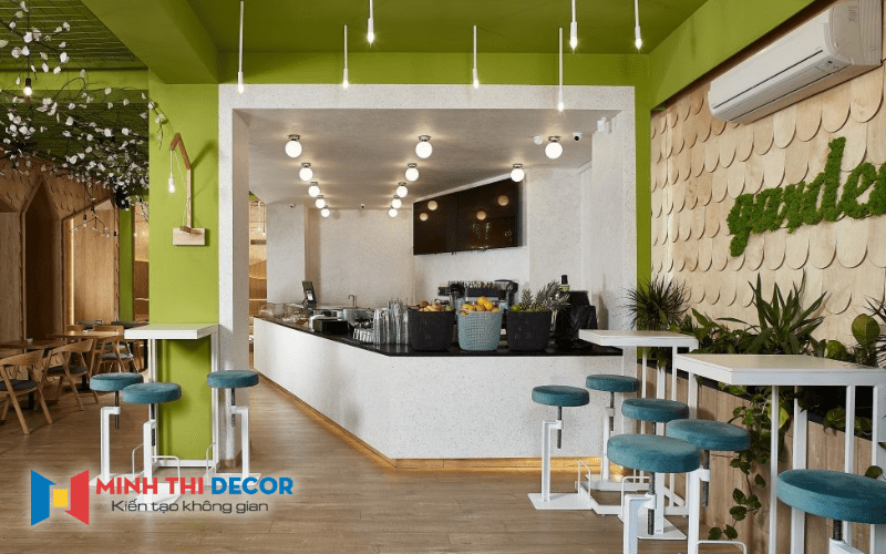 thiết kế nội thất quán trà sữa