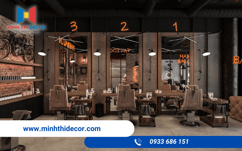 thiết kế tiệm tóc nam