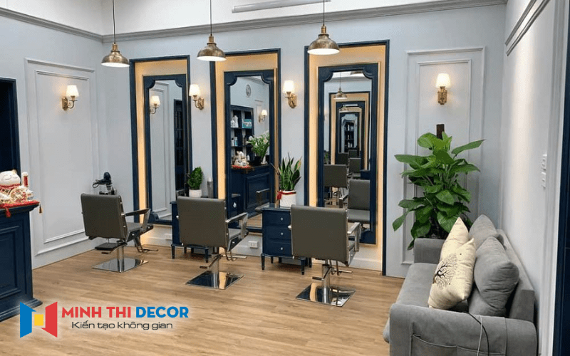 thi công salon tóc hiện đại