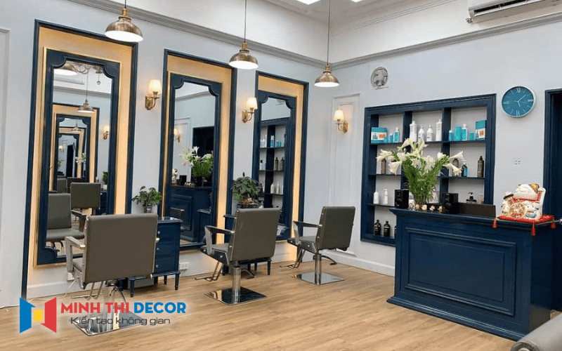 thi công salon tóc hiện đại