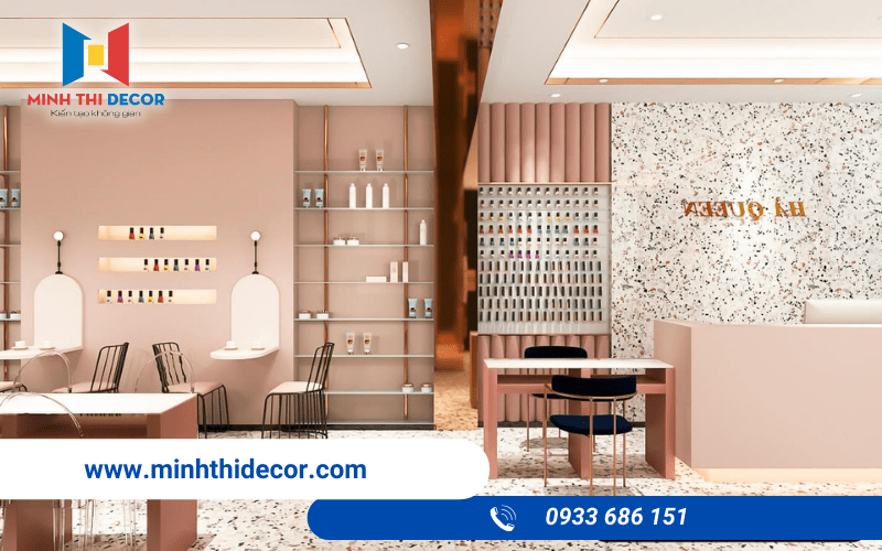 thi công tiệm nail hiện đại