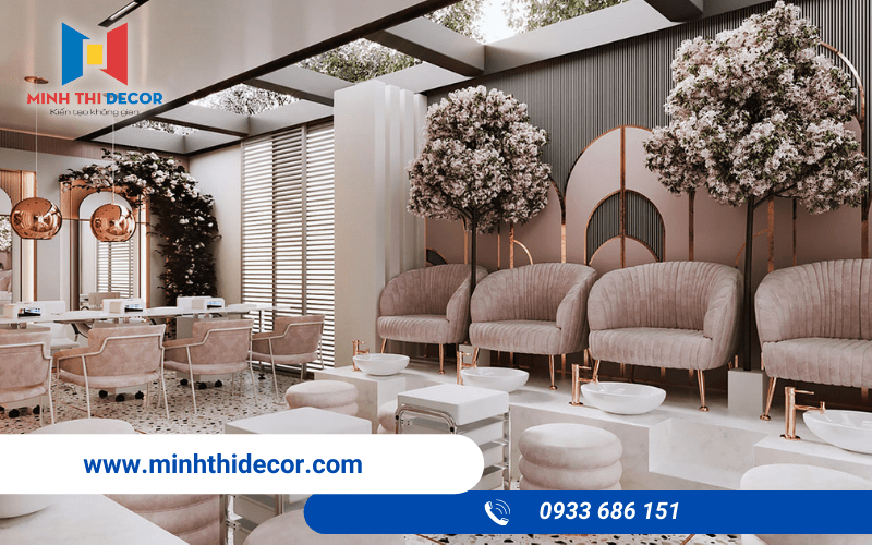 thi công tiệm nail hiện đại