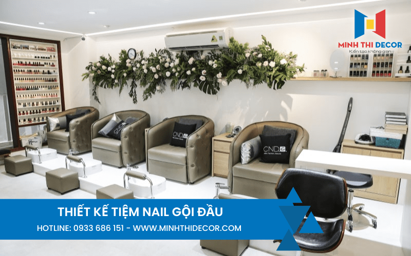 thiết kế tiệm nail gội đầu