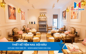 thiết kế tiệm nail gội đầu